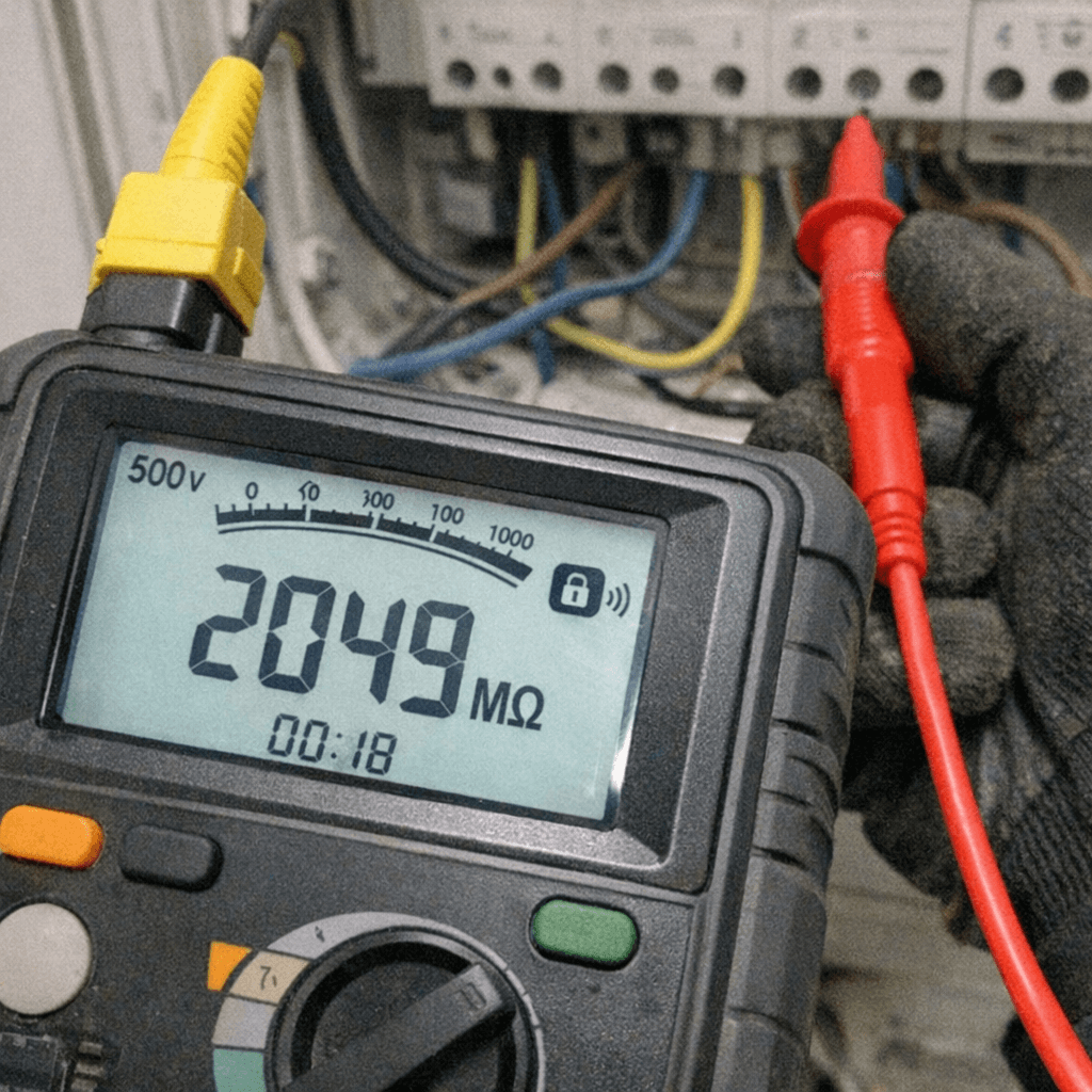 Isolationsmessung an mehreren Stromkreisen in einem Mehrfamilienhaus